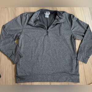 Scandia Woods Gray Quarter-Zip Fleece Lined Pullover sz Large